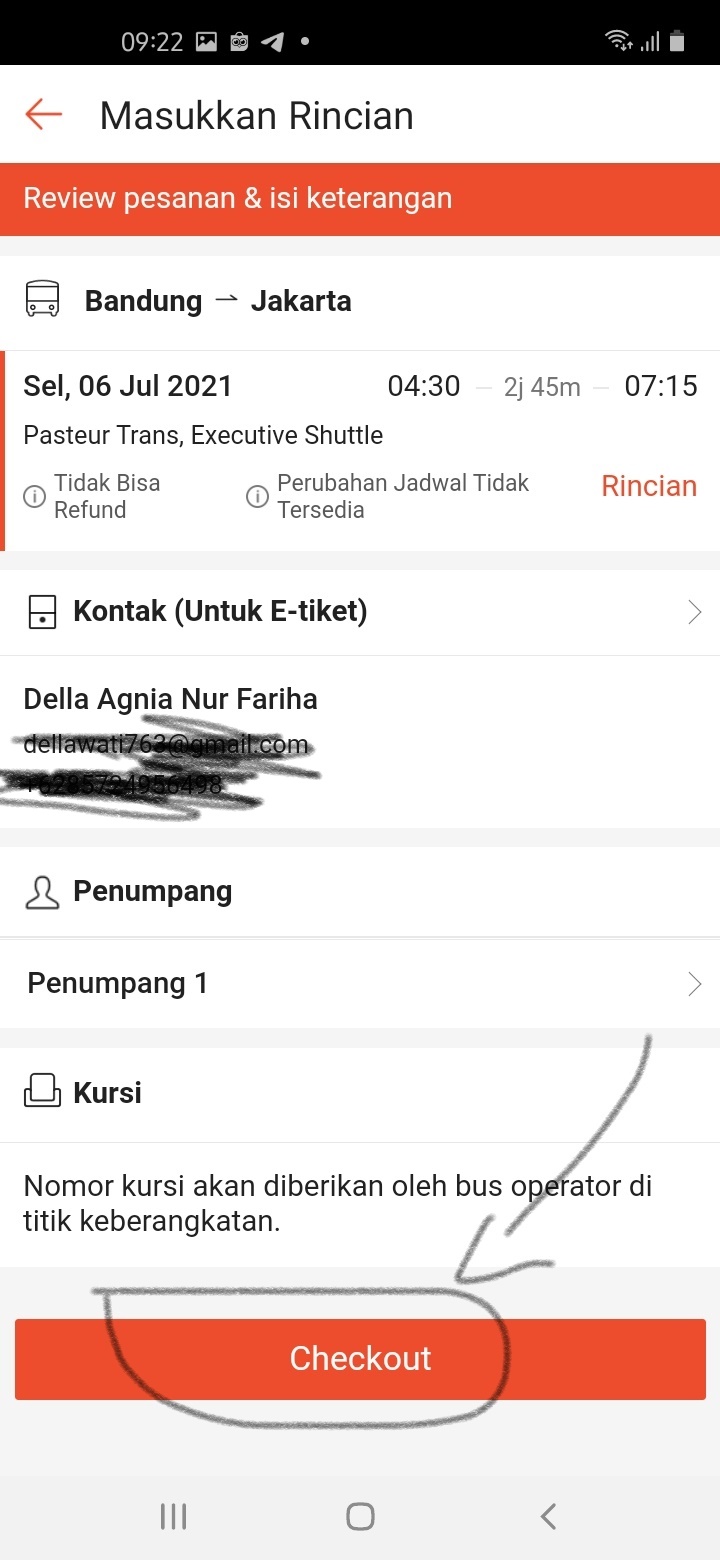 proses pemesanan tiket