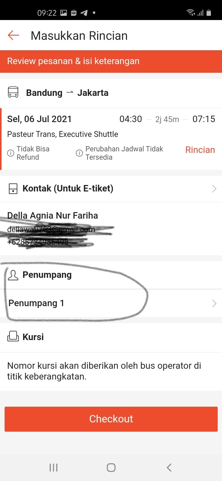 Mengisi jumlah penumpang bus