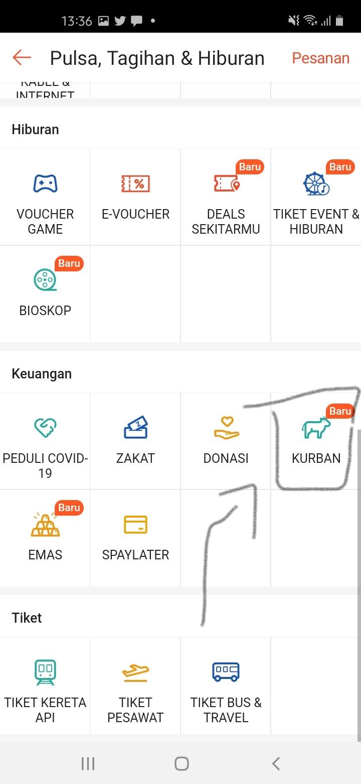 Pilih Fitur Kurban