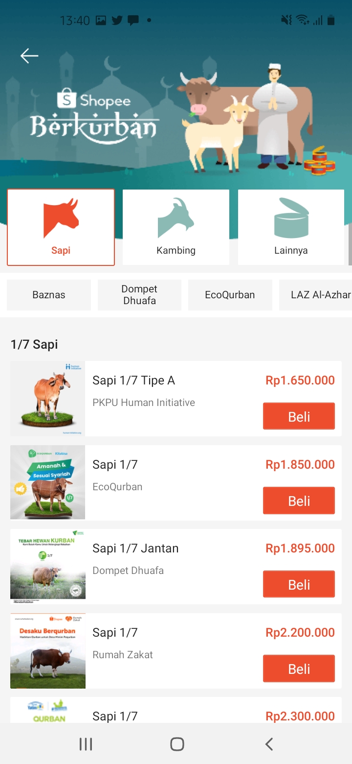 Memilih harga Hewan Kurban